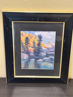 Sunset Mountain Landscape Pastel Painting by Kathi Colman (Cal.)