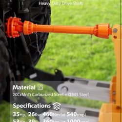 31.5"-41" Brush Hog PTO Shaft, 1-3/8" PTO Drive Shaft, 6 Spline Both Ends PTO Driveline Shaft, Series 4 Tractor PTO Shaft