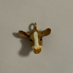 Resin Cow Head Necklace Charm Pendant 
