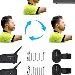 Maxquall Referee Headset 3 Referees Talk Same time Football Wireless Headsets Coach Headset Soccer Referee Communication Headset System Sets