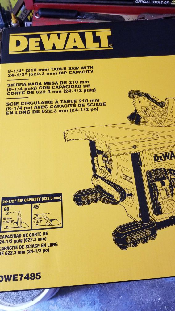 Dewalt table saw in box