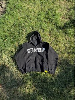 black vvs cough syrup zip up hoodie