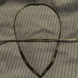 925 Silver necklace and bracelet Tri-color Set