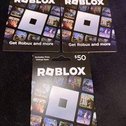 3 $50 Roblox Cards