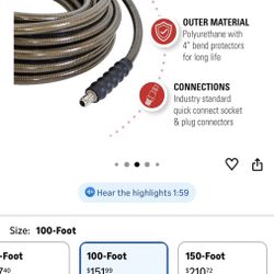 Simpson Cleaning 41030 Monster Series 4500 PSI Pressure Washer Hose, Cold Water Use, 3/8 Inch by 100 Feet, 100-Foot, Brown