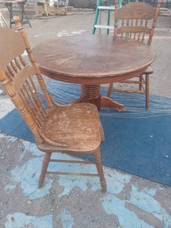 Nice Wood table and   2 chairs