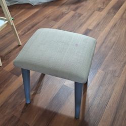 Beige Upholstered Stool