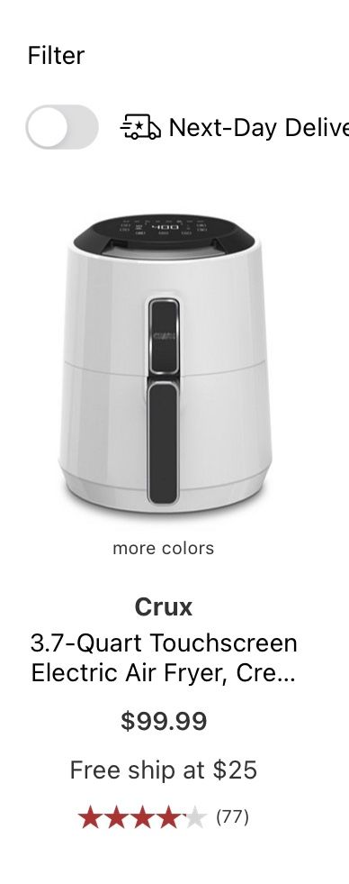 Crux 2.2 Pound Touchscreen Air Convection Fryer for Sale in Desert Hot  Springs, CA - OfferUp