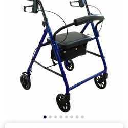 Folding Walker with Wheels & Storage – Like New