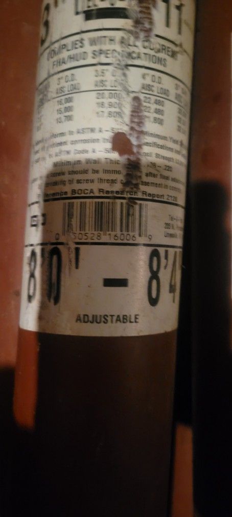 Lally Columns I Have 3, 8ft's And Have 3 ,6 F