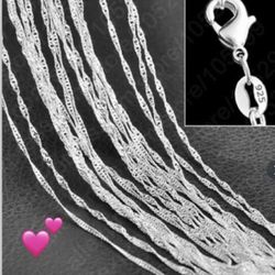 Sterling Silver Chains 22” $15 Each 