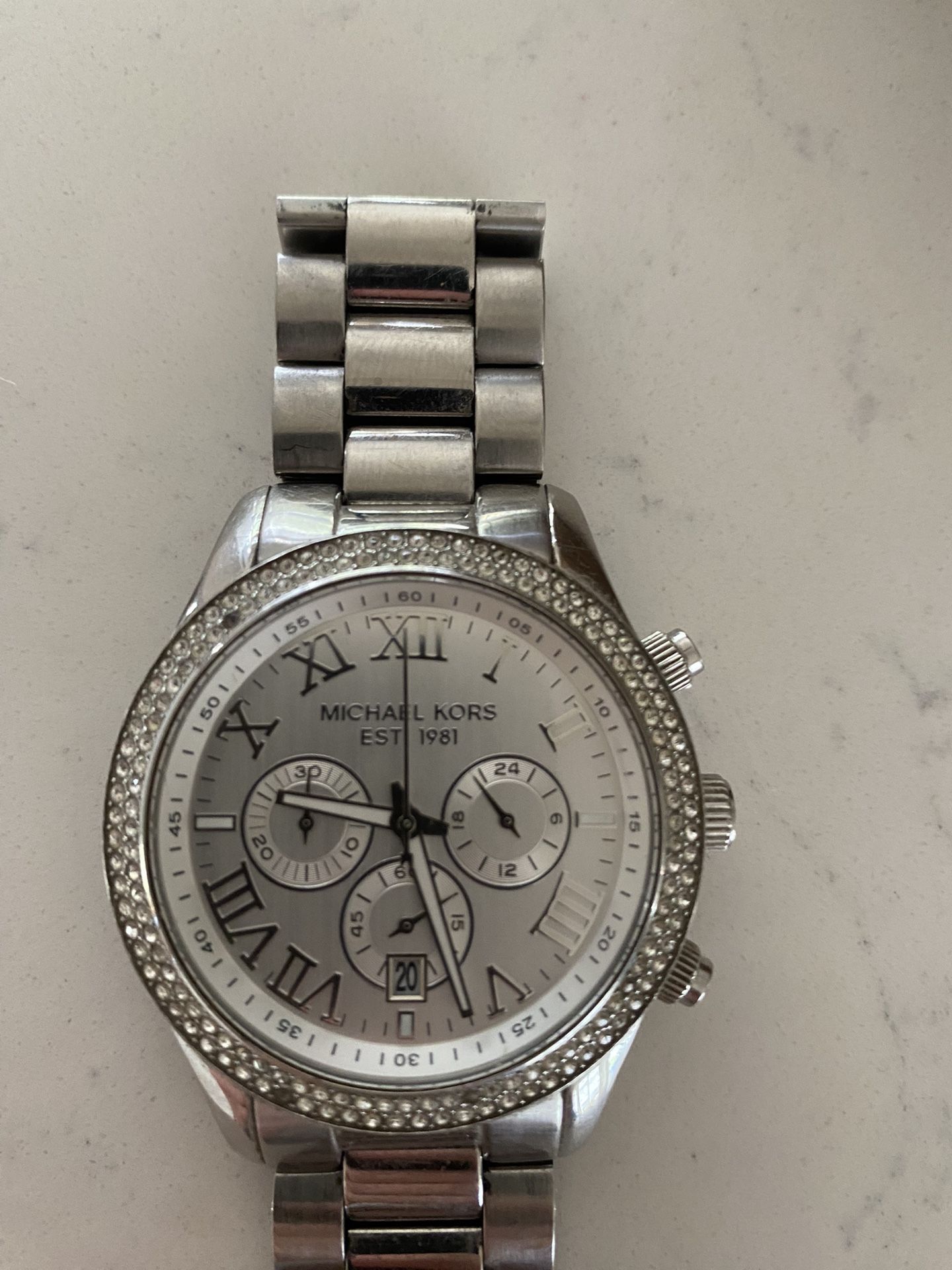 Oversized Camille Pavé Silver-Tone Watch