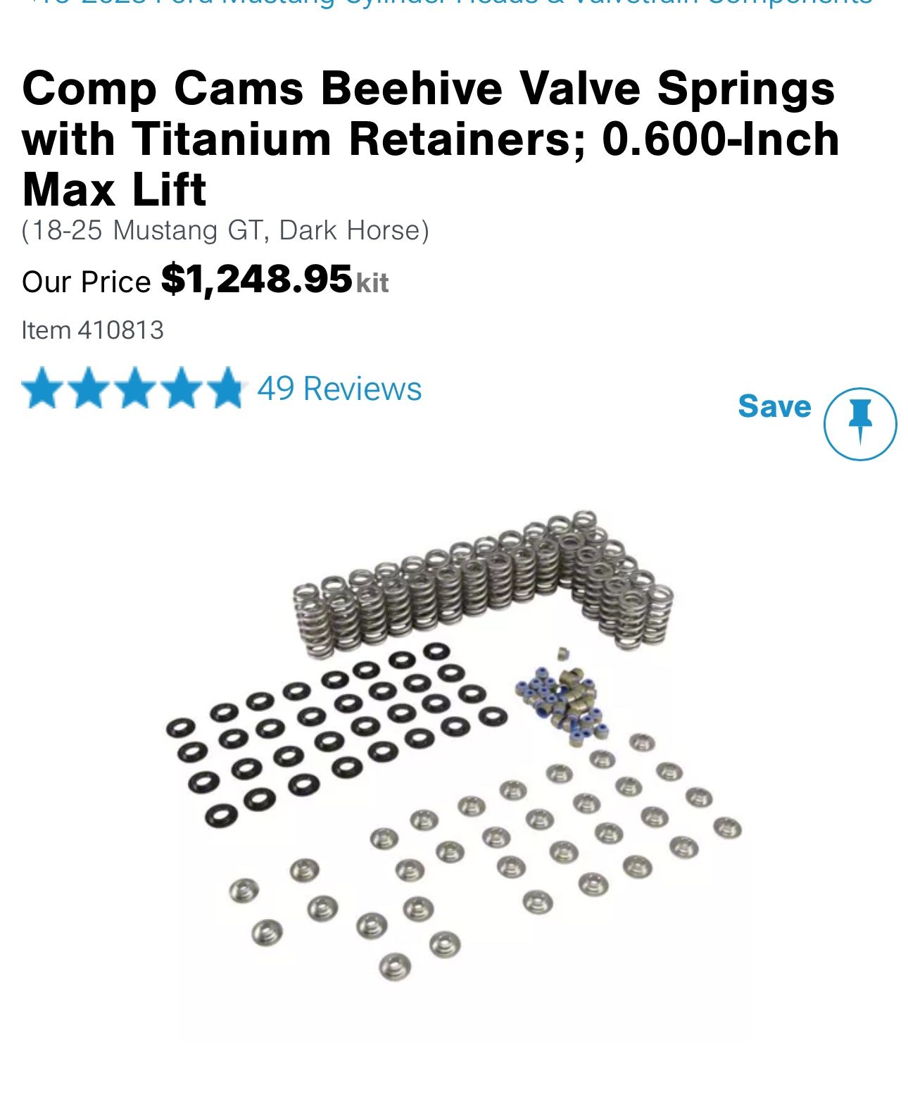 Comp Cams Springs Kit w/ Titanium Retainers – Mustang GT 2018-2025