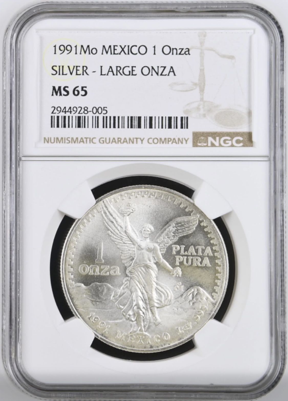 1991 1oz .999 FS Mexico 🇲🇽 Libertad NGC MS-65