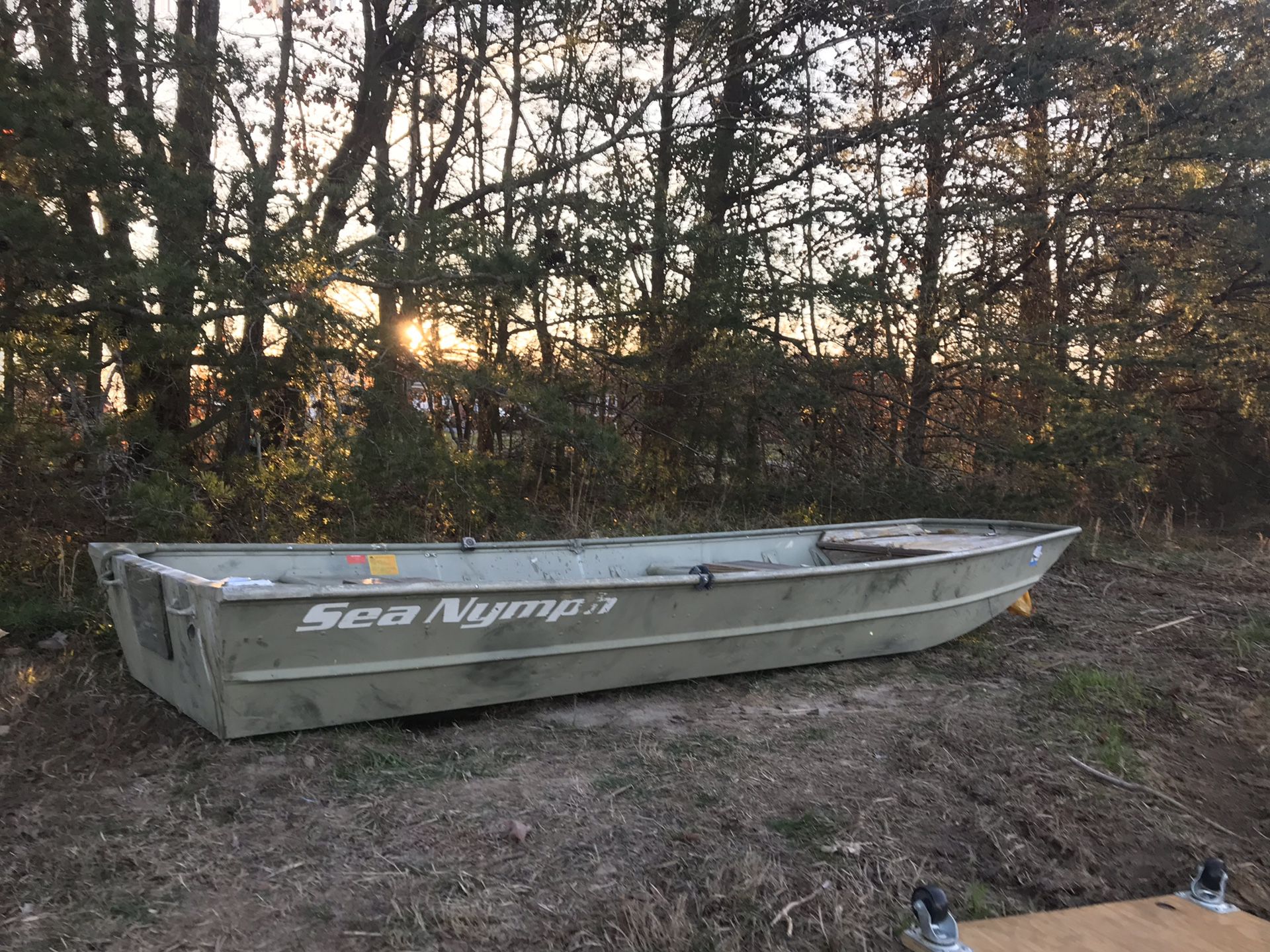 14’ sea nymph Jon boat with trolling motor, will consider trades on chainsaws, tools, landscape equipment, etc. great Jon boat. I have no use for it