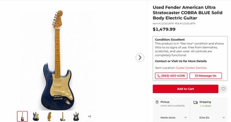 The Fender American Ultra Stratocaster in Cobra Blue (75th Anniversary)