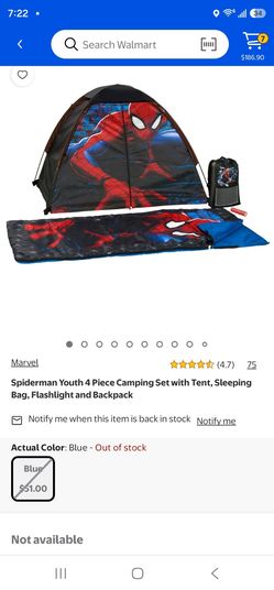 Spiderman sleeping bag and backpack carrying case