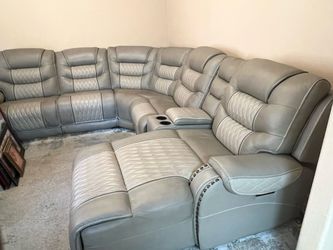Grey Reclining Sectional Sofa