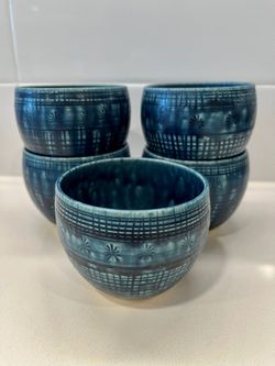 Bitossi Style Small Blue Cups Set Of 5!