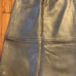 Genuine Leather Skirt Grey