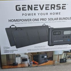 Brand new - Geneverse 1210Wh Solar Generator Bundle.