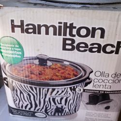 NIB Hamilton Beach Zebra Print Crockpot