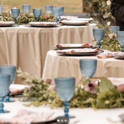 18 beautiful blush peach color satin tablecloths 60x102 inches