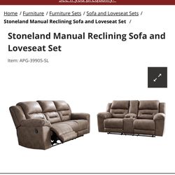 Reclining Sofa and Loveseat Set