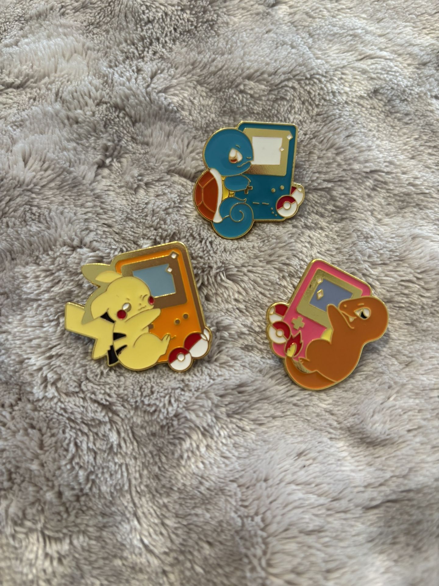 Cute Pokemon Pin Set Squirtle Charmander Pikachu