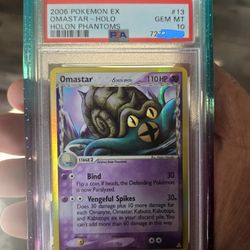 Pokemon Omastar Holon Phantoms Psa 10 Pow Pop
