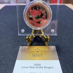 2024 Year Of The Dragon 1oz Pure Silver .999