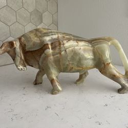 Solid Jade Bull Sculpture 