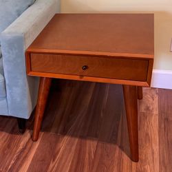 Alton Cherry II End Tables (Set of 2) - Cherry Wood with Drawer