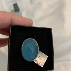 Blue Chalcedony  Ring Size Large 5