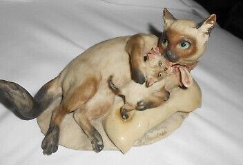 Vntg 1983 G Giuseppe Armai Sale*! $40 ;Siamese Cat Kitten Sculpture Florence Italy
