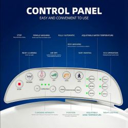 Electric Heated Bidet Toilet Seat with Touch Pane