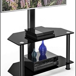 TV Stand with Mount Height Adjustable TV Stand for 55 inches Plasma Flat or Curved Screen TVs 2-Tier