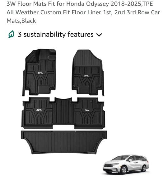 3iw Trunk Mats For Honda Odyssey