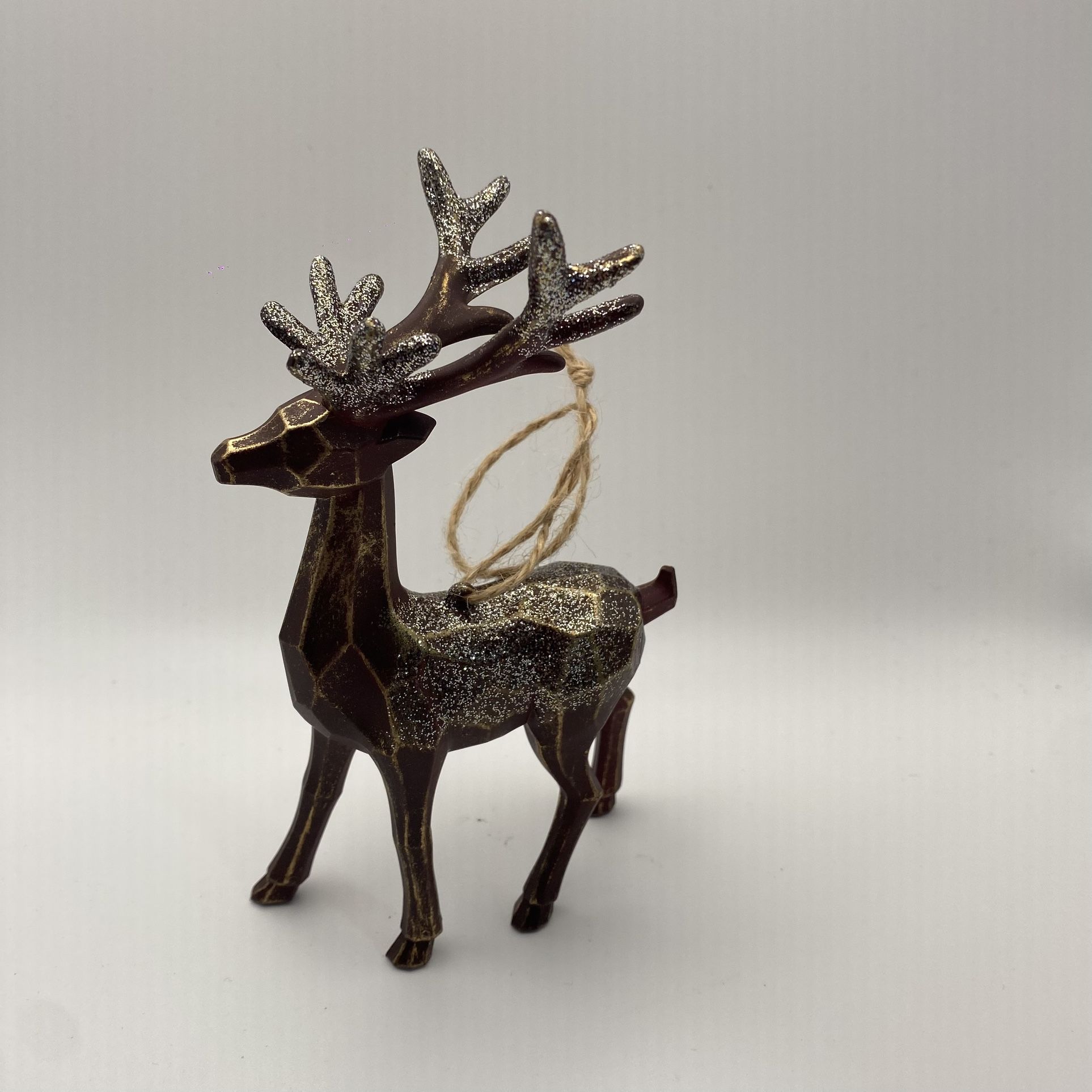 Carved Woodland Reindeer Ornament 