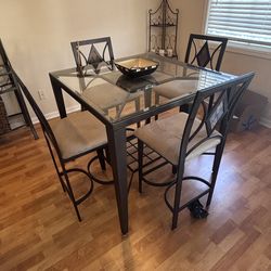 Glass top dining and living room set