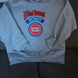 Brand New Custom Gray Detroit Pistons Hoodie. Size XL 