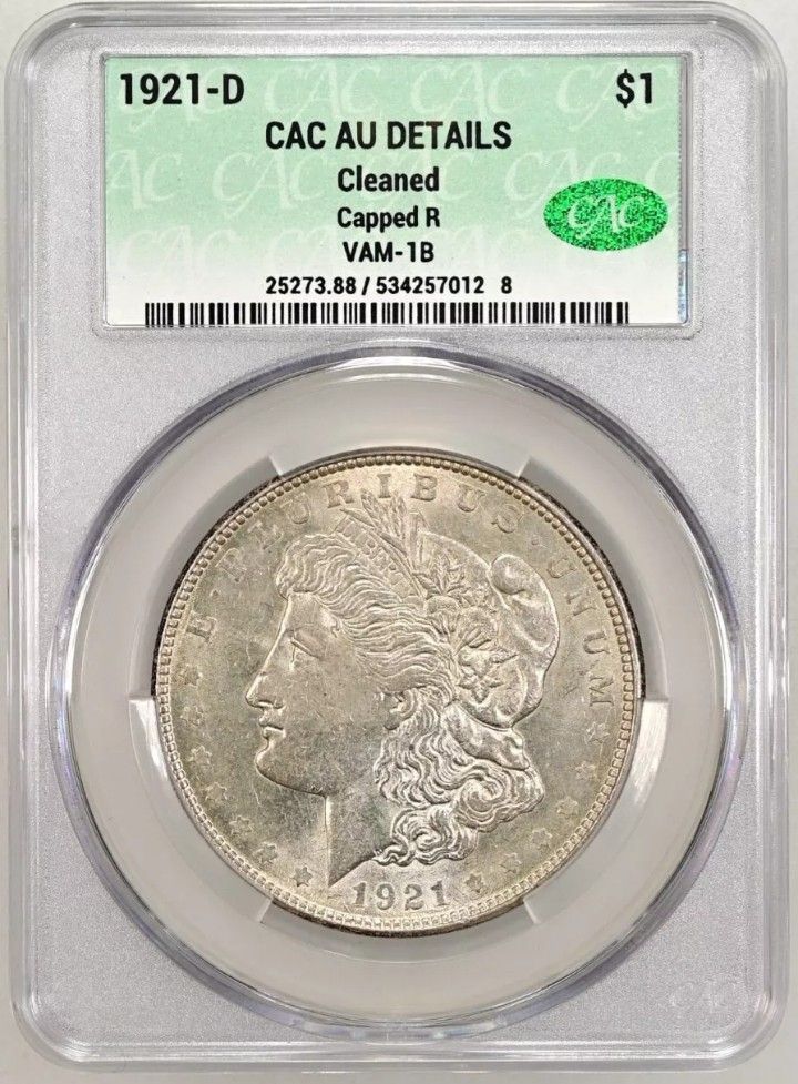 1921-D Morgan Silver Dollar Capped R VAM-1B