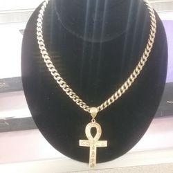 Cuban Necklace with Cross