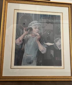 Norman Rockwell “party line“ signed, limited edition, framed lithograph