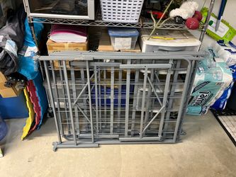 Folding Metal Bed Frame with Wire Slats