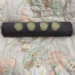 Wood Log Candle Holder 