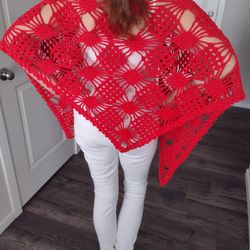 Hand Crochet Pineapple Shawl ,New