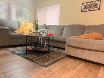 Gray Fabric Sectional Sofa