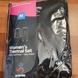 New women’s Activ Pro black thermal set, size M
