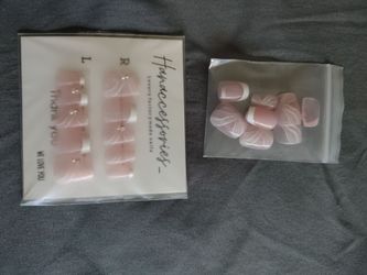 Hanaccessories Short French Design Glue On Nails